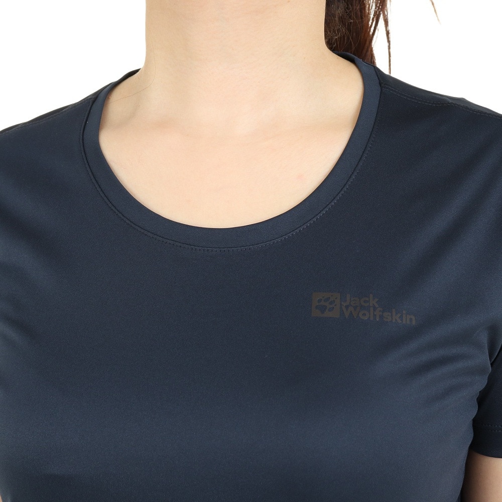 ジャックウルフスキン（JackWolfskin）（レディース）TECH 半袖Tシャツ 1807122-1010 ネイビー