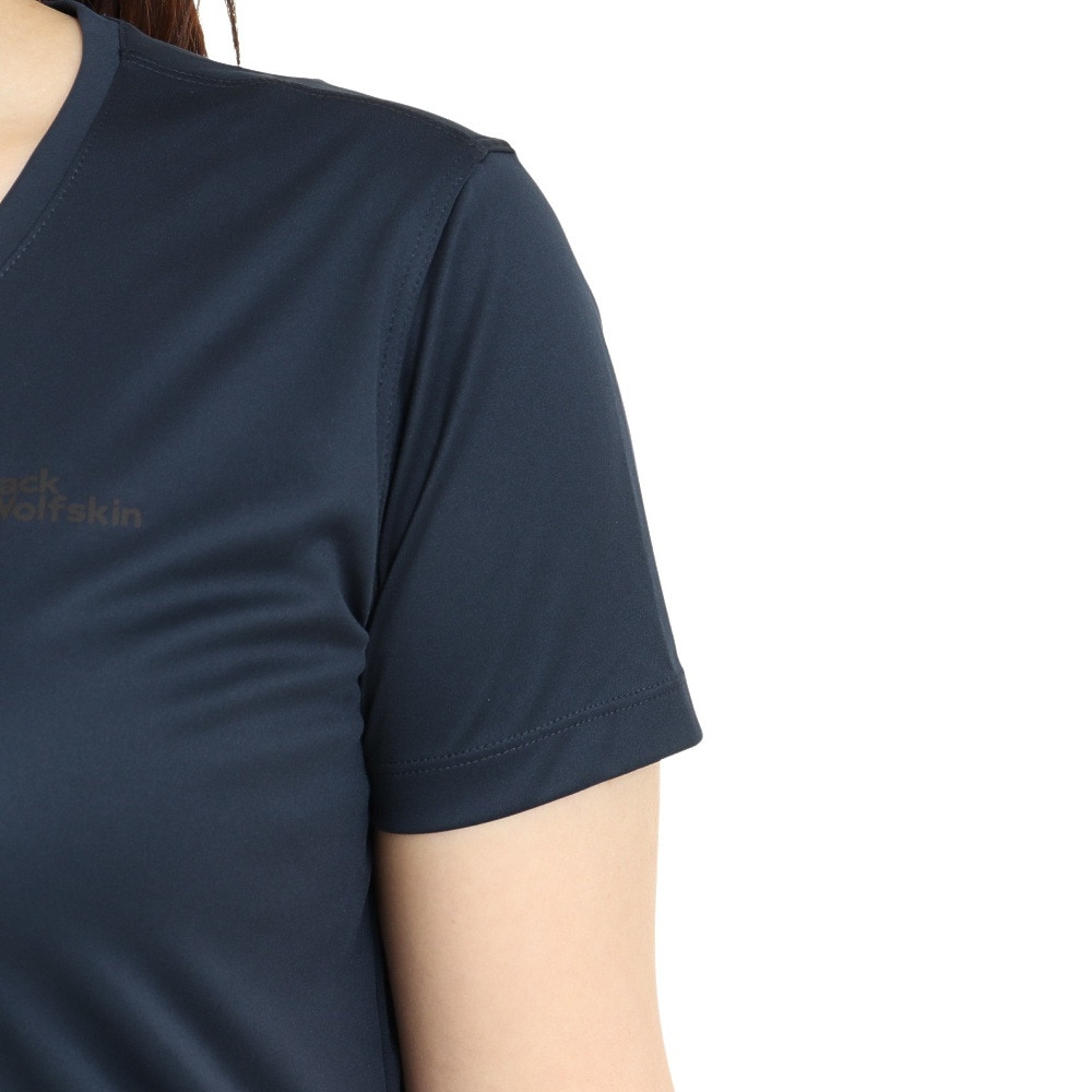 ジャックウルフスキン（JackWolfskin）（レディース）TECH 半袖Tシャツ 1807122-1010 ネイビー