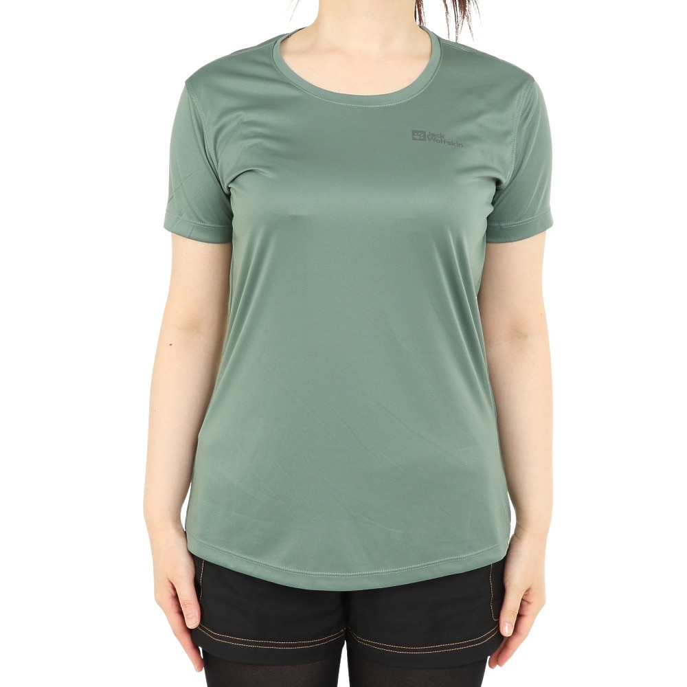 ジャックウルフスキン（JackWolfskin）（レディース）TECH 半袖Tシャツ 1807122-4151 グリーン