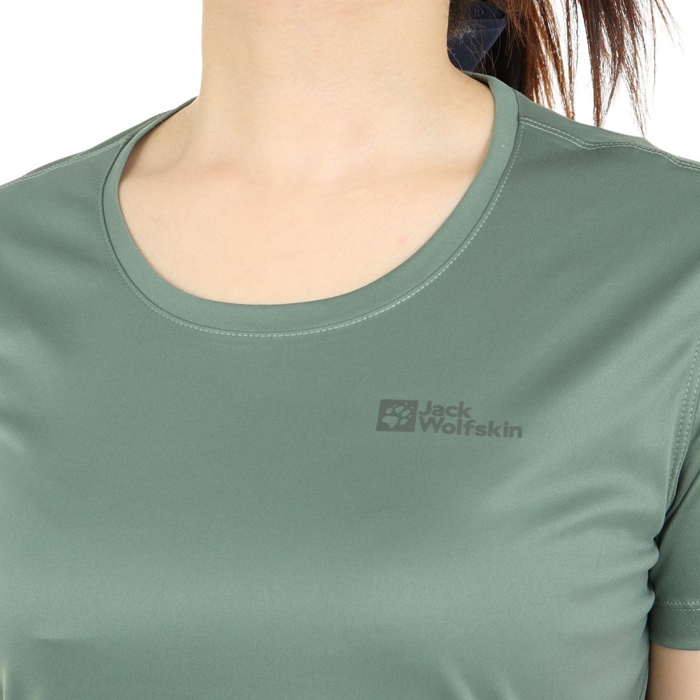 ジャックウルフスキン（JackWolfskin）（レディース）TECH 半袖Tシャツ 1807122-4151 グリーン
