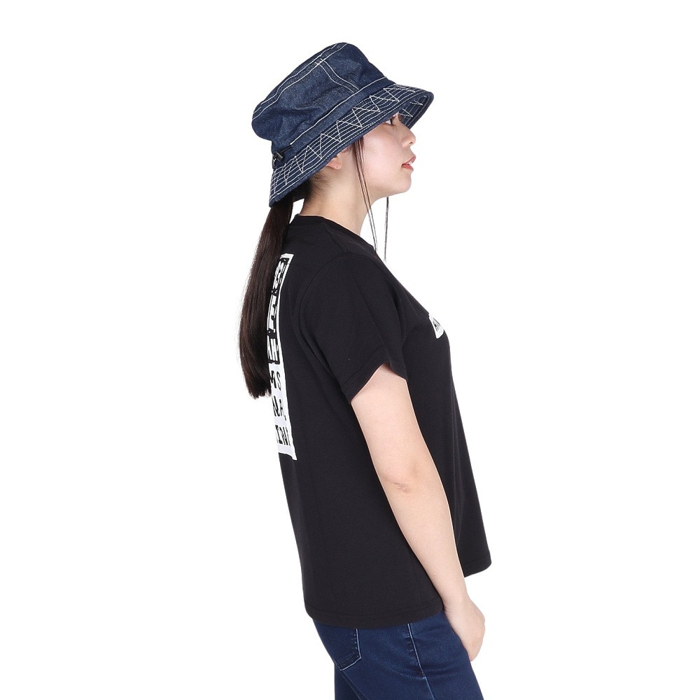 チャムス（CHUMS）（レディース）接触冷感 吸水速乾 バックプリント ウッドブロックプリントTシャツ CH11-2369-K001 ブラック