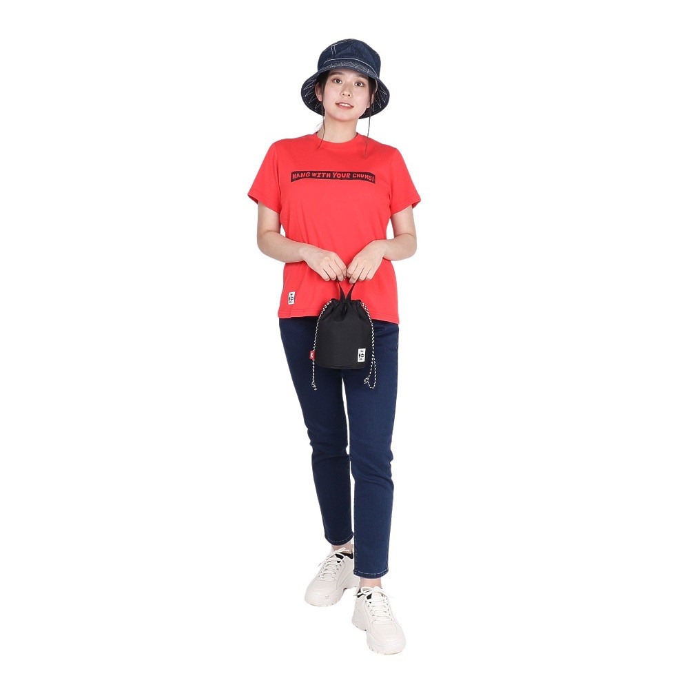 チャムス（CHUMS）（レディース）接触冷感 吸水速乾 バックプリント ウッドブロックプリントTシャツ CH11-2369-R001 レッド