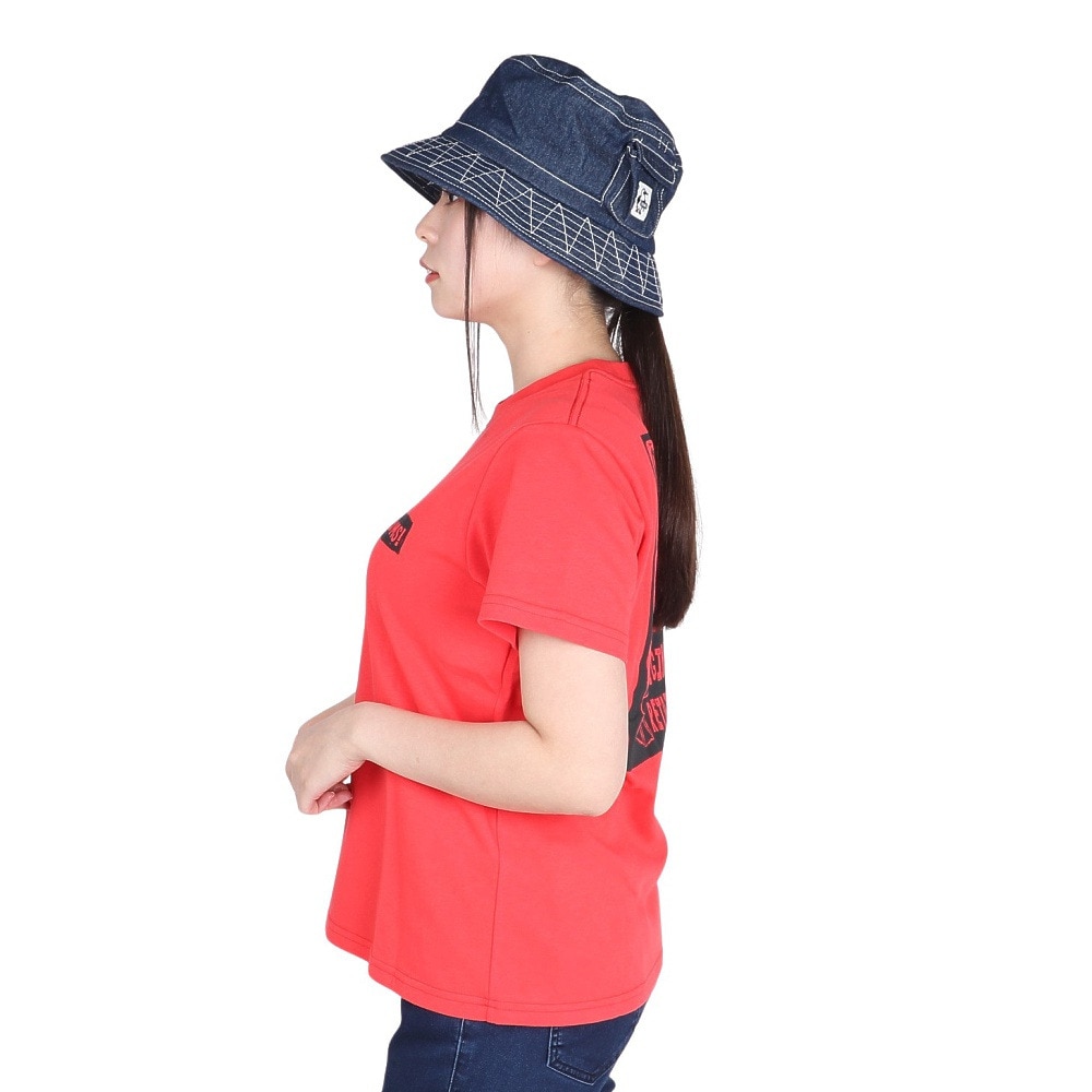 チャムス（CHUMS）（レディース）接触冷感 吸水速乾 バックプリント ウッドブロックプリントTシャツ CH11-2369-R001 レッド