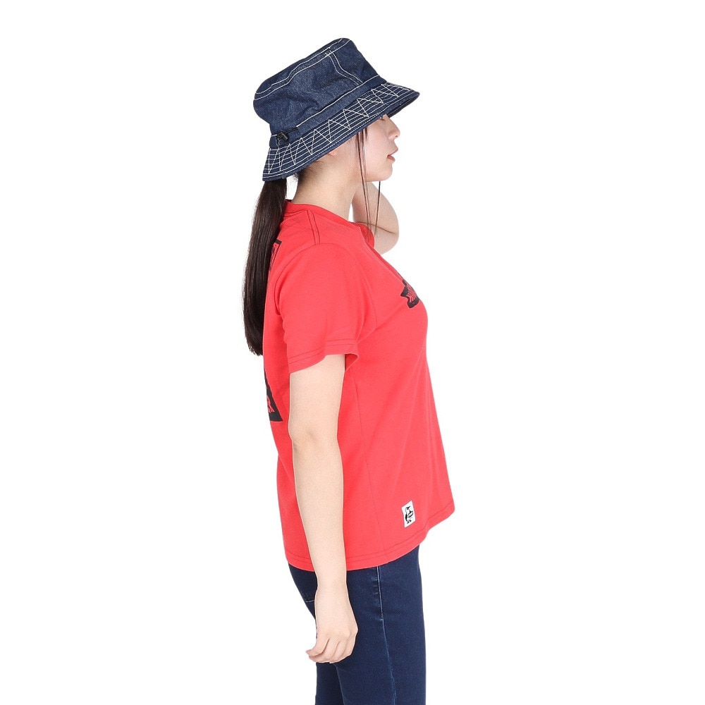 チャムス（CHUMS）（レディース）接触冷感 吸水速乾 バックプリント ウッドブロックプリントTシャツ CH11-2369-R001 レッド