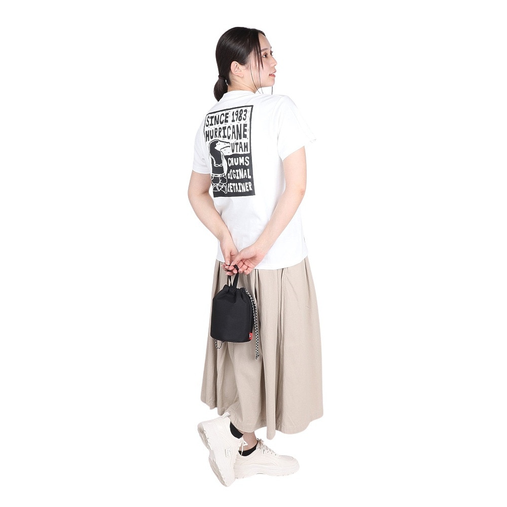 チャムス（CHUMS）（レディース）接触冷感 吸水速乾 バックプリント ウッドブロックプリントTシャツ CH11-2369-W001 ホワイト