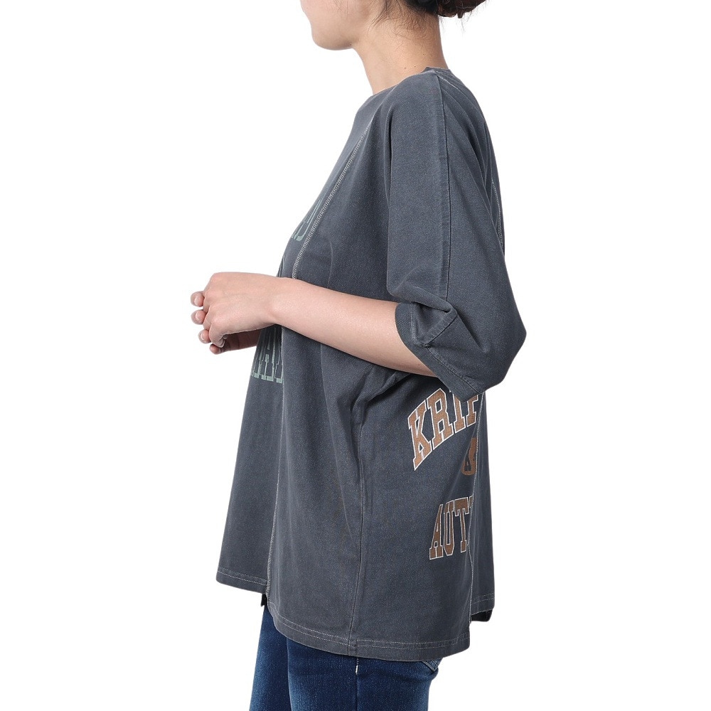 クリフメイヤー（KRIFF MAYER）（レディース）リメイク風 ピグメント モモンガ 半袖Tシャツ 2347203L-17 CHARCOAL