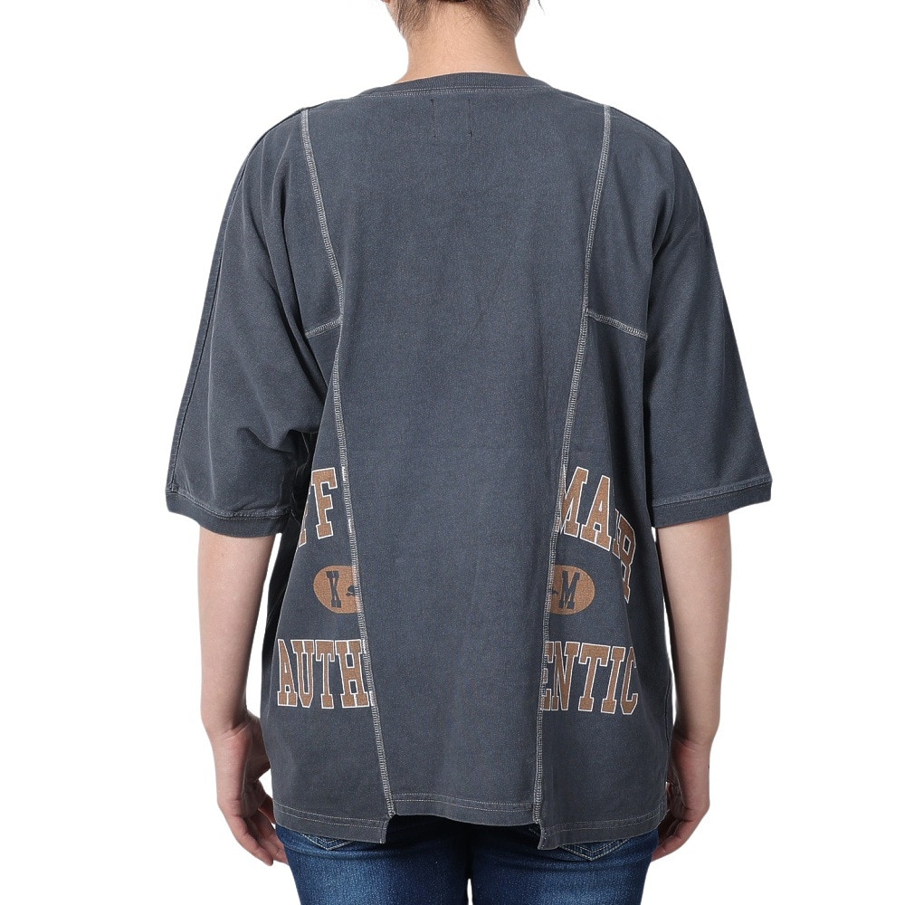 クリフメイヤー（KRIFF MAYER）（レディース）リメイク風 ピグメント モモンガ 半袖Tシャツ 2347203L-17 CHARCOAL