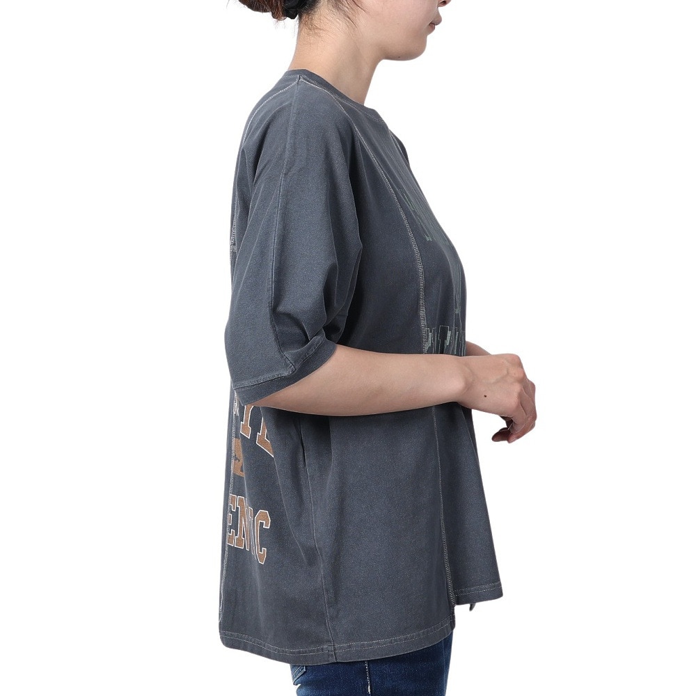クリフメイヤー（KRIFF MAYER）（レディース）リメイク風 ピグメント モモンガ 半袖Tシャツ 2347203L-17 CHARCOAL