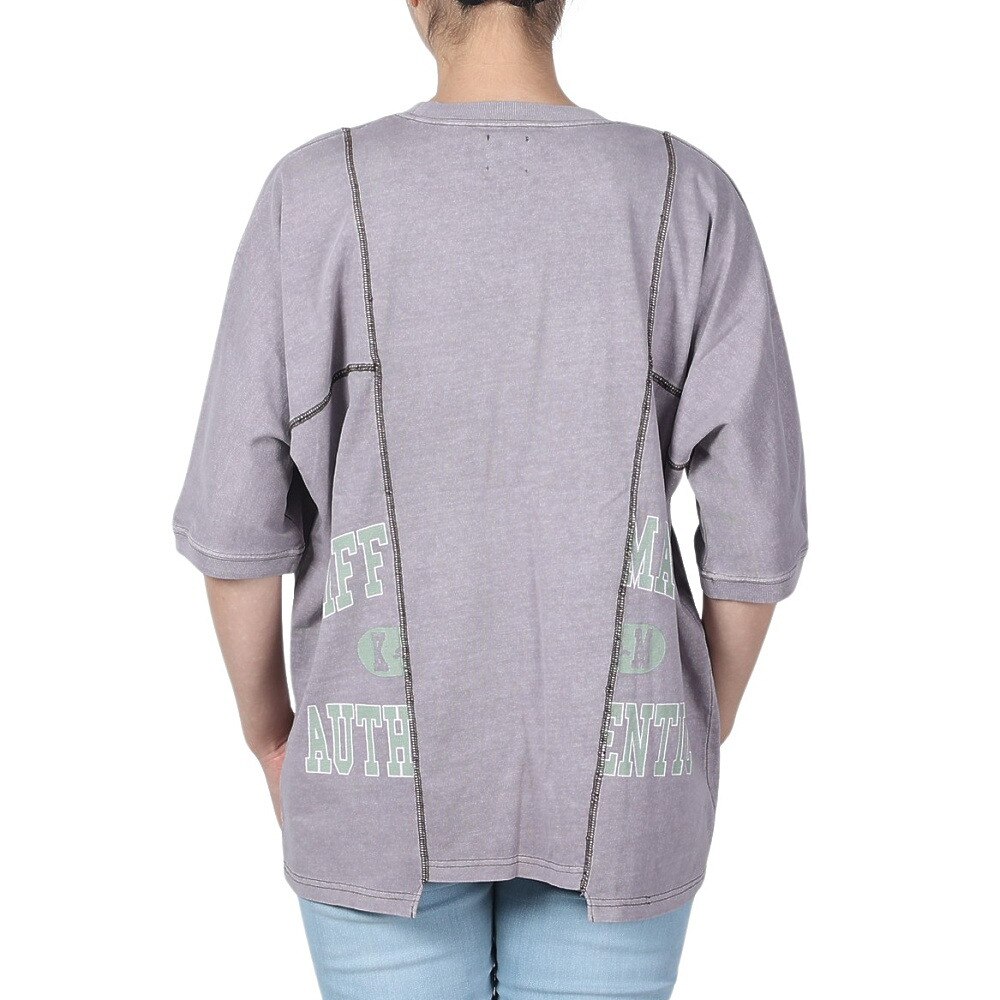 クリフメイヤー（KRIFF MAYER）（レディース）リメイク風 ピグメント モモンガ 半袖Tシャツ 2347203L-89 PURPLE