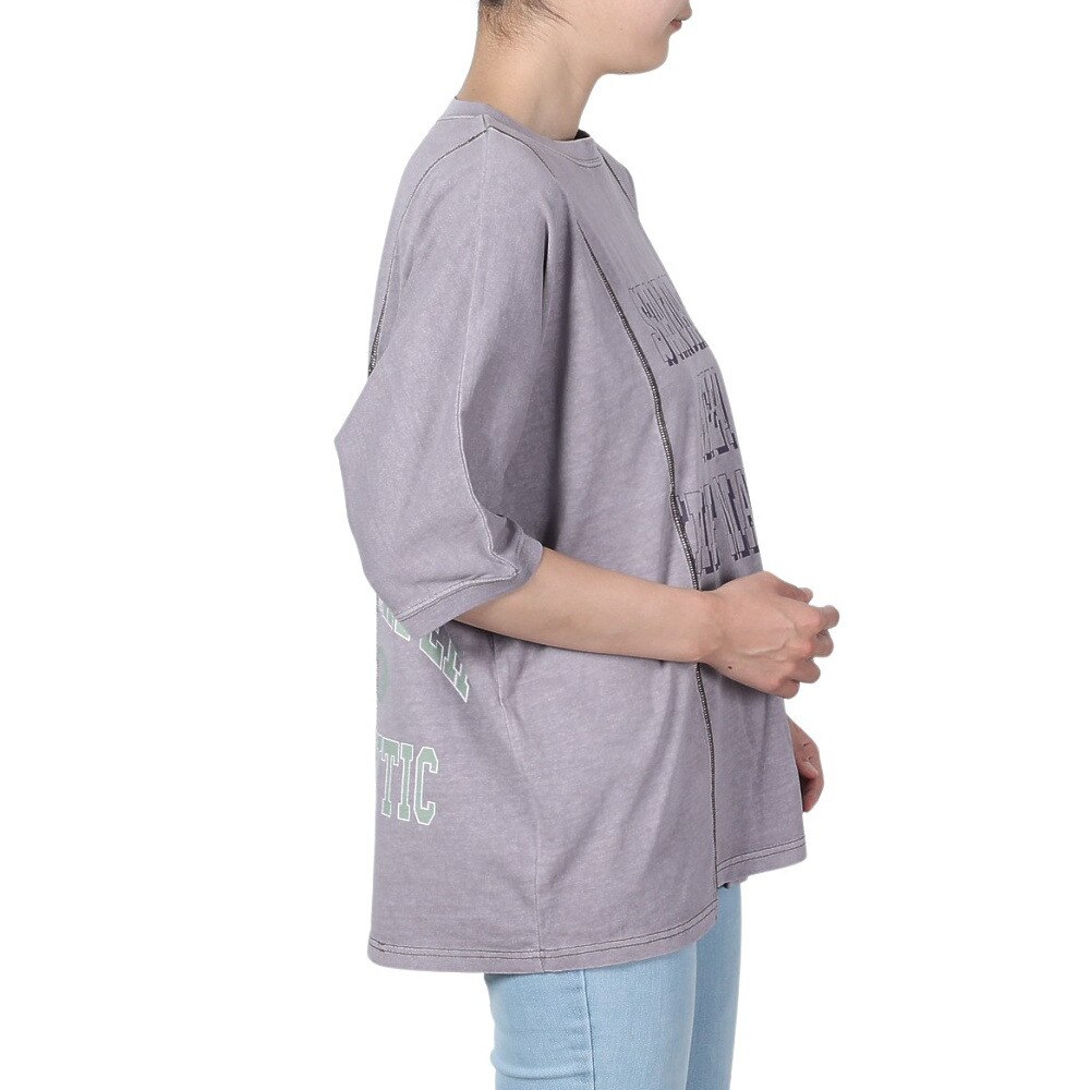 クリフメイヤー（KRIFF MAYER）（レディース）リメイク風 ピグメント モモンガ 半袖Tシャツ 2347203L-89 PURPLE