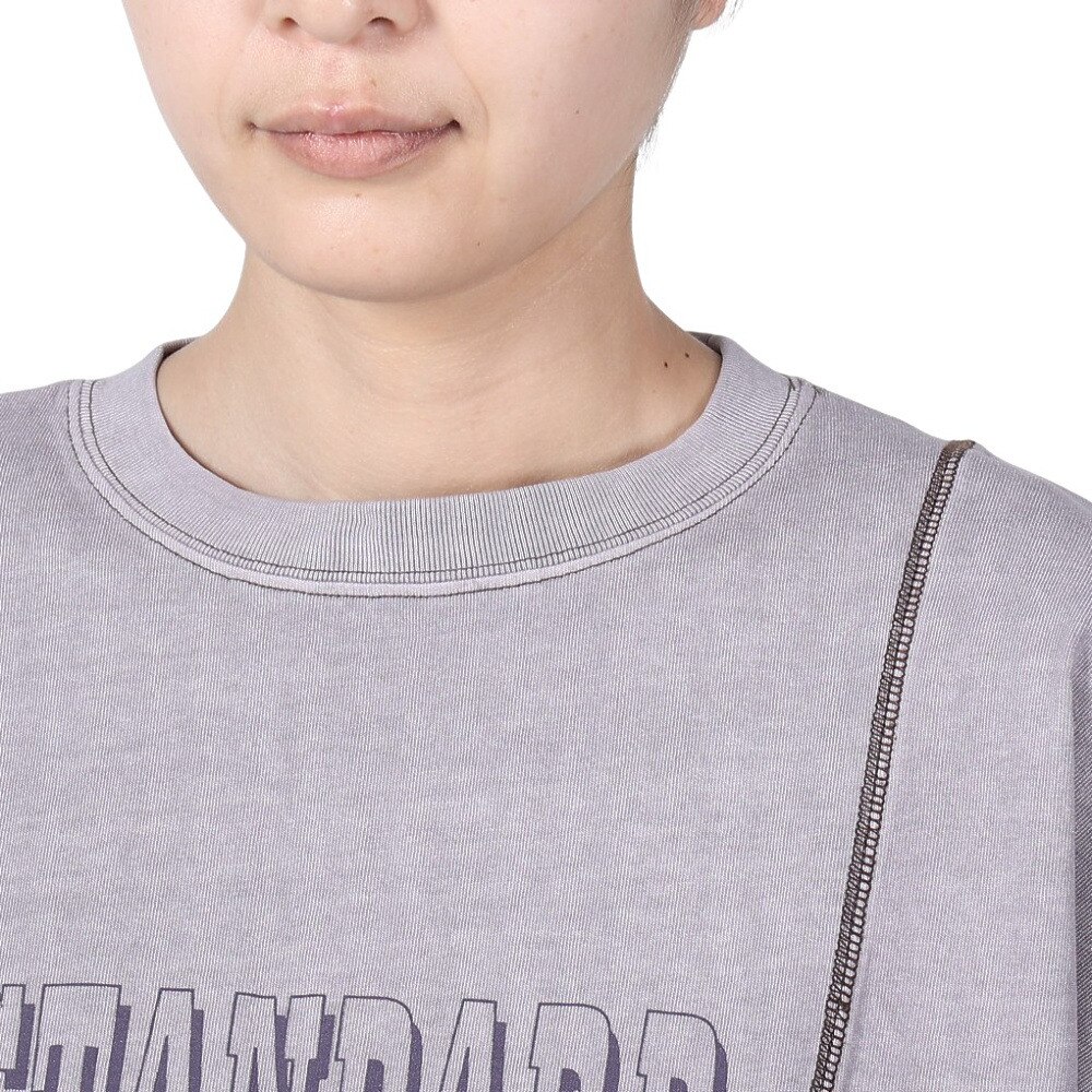 クリフメイヤー（KRIFF MAYER）（レディース）リメイク風 ピグメント モモンガ 半袖Tシャツ 2347203L-89 PURPLE