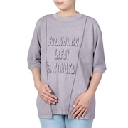 (レディース)リメイク風 ピグメント モモンガ 半袖Tシャツ 2347203L-89 PURPLE