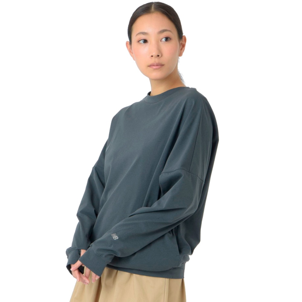 ニューバランス（new balance）（レディース）長袖カットソー MT1996 ドルマンロングTシャツ AWT45008 ACK ブラック 吸汗速乾 4wayストレッチ UPF40+