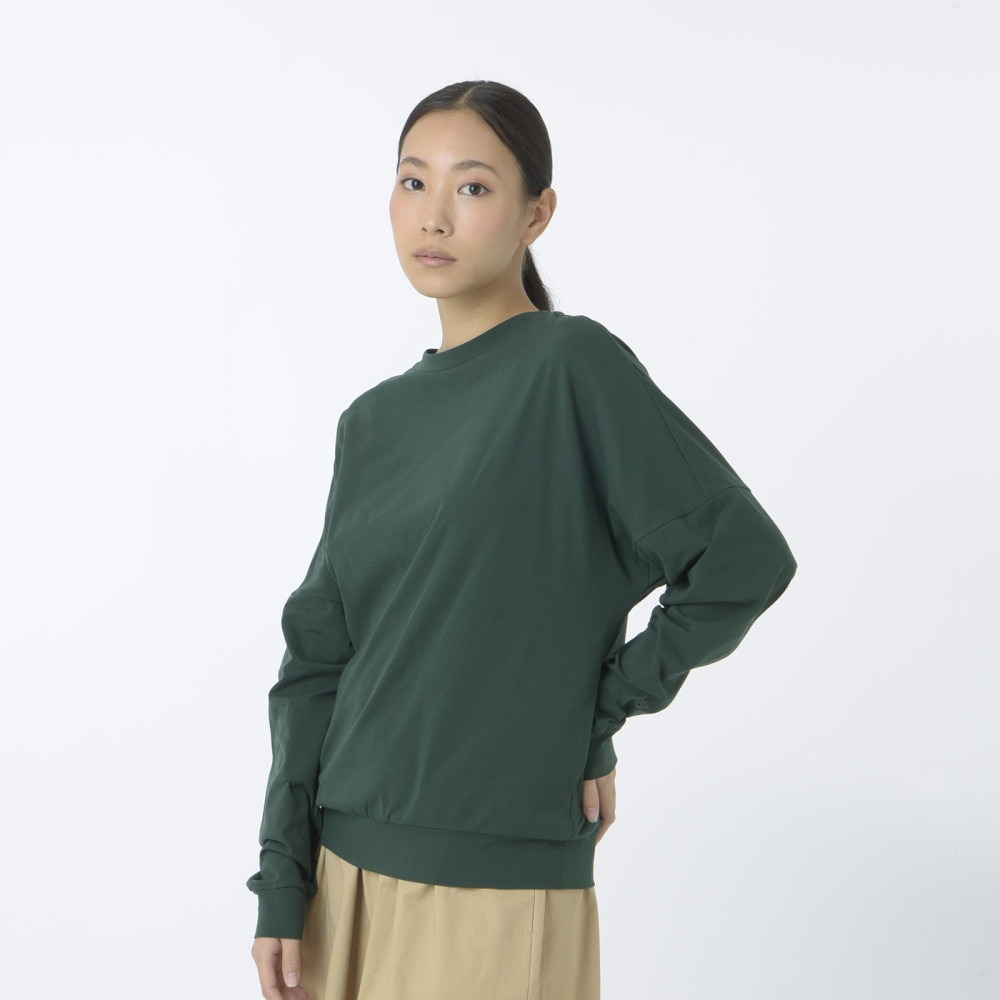 ニューバランス（new balance）（レディース）長袖カットソー MT1996 ドルマンロングTシャツ AWT45008 NWG グリーン 吸汗速乾 4wayストレッチ UPF40+