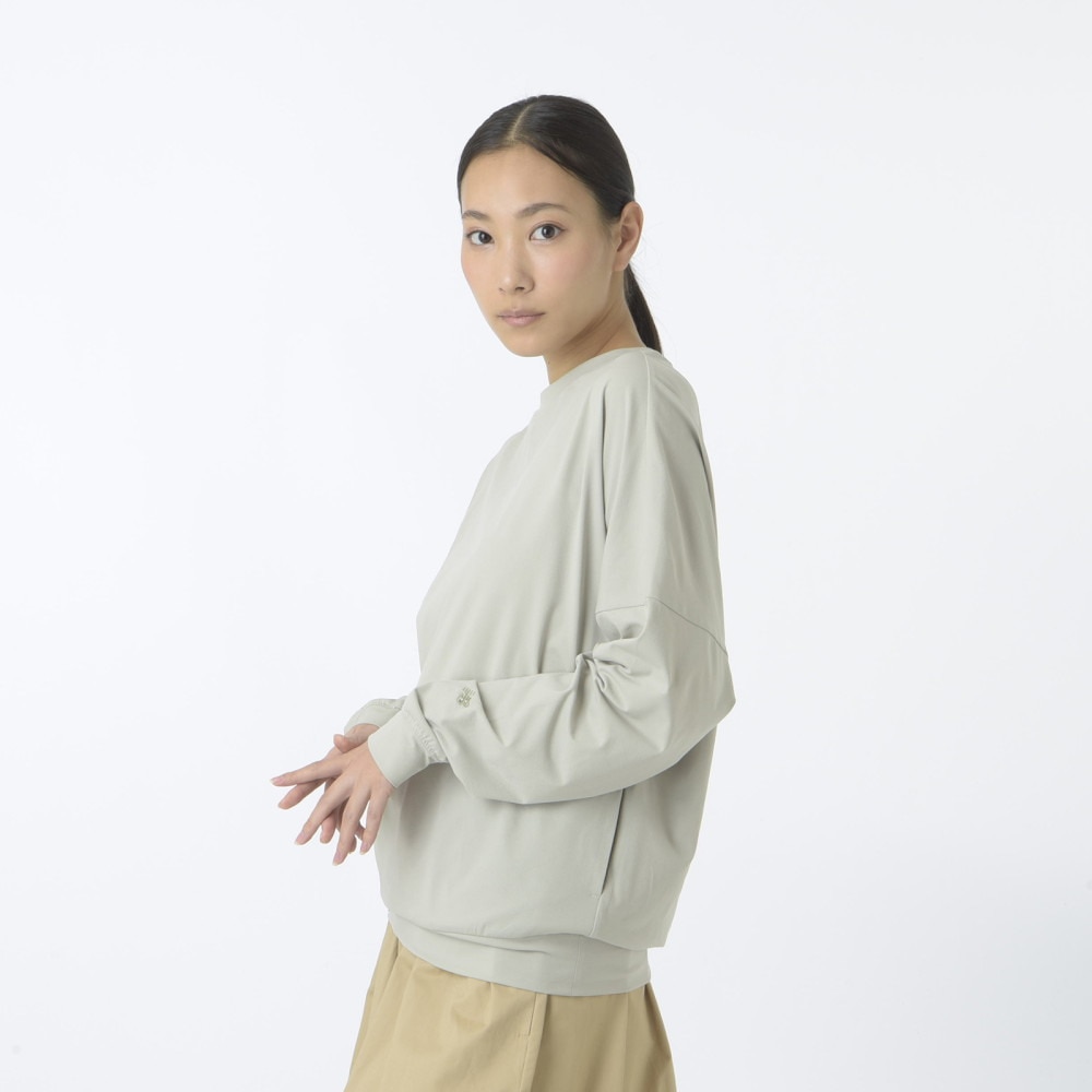 ニューバランス（new balance）（レディース）長袖カットソー MT1996 ドルマンロングTシャツ AWT45008 OVN グレー 吸汗速乾 4wayストレッチ UPF40+
