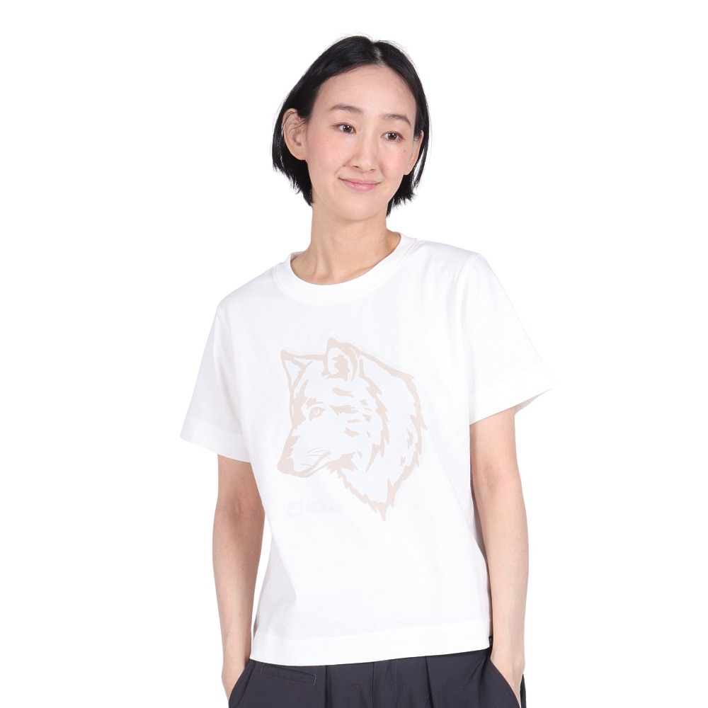 ジャックウルフスキン（JackWolfskin）（レディース）ウルフフェイス Tシャツ 5033821-5055