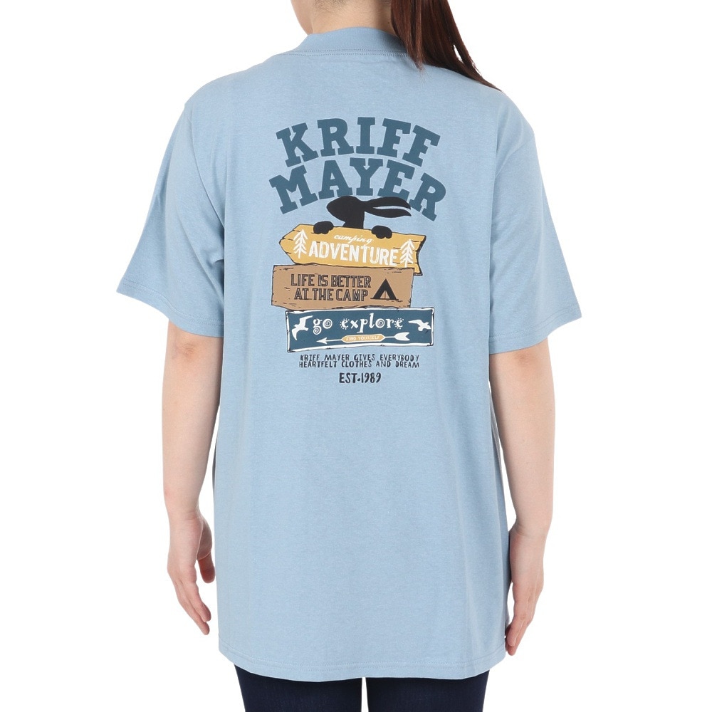 クリフメイヤー（KRIFF MAYER）（レディース）接触冷感 吸水速乾 ウェットプロテクト半袖Tシャツ 道標 2357812L:70:SAX サックス