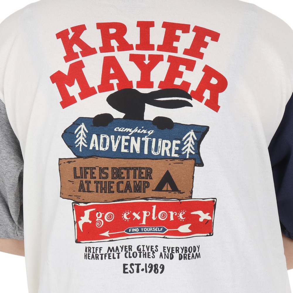 クリフメイヤー（KRIFF MAYER）（レディース）接触冷感 吸水速乾 ウェットプロテクト半袖Tシャツ 道標 2357812L:90:MULTI-COL ホワイト×オレンジ