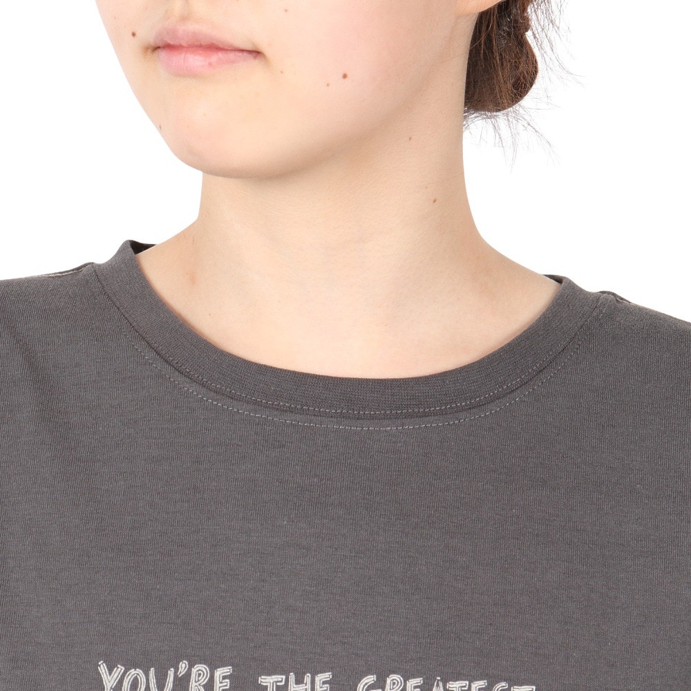 クリフメイヤー（KRIFF MAYER）（レディース）スヌーピー半袖ゆるTシャツ チャーリー 2357819L:17:CHARCOAL 速乾
