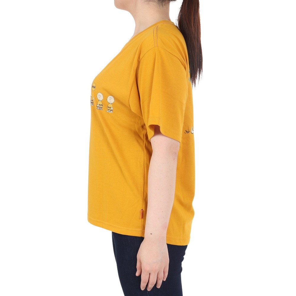 クリフメイヤー（KRIFF MAYER）（レディース）スヌーピー半袖ゆるTシャツ チャーリー 2357819L:55:YELLOW