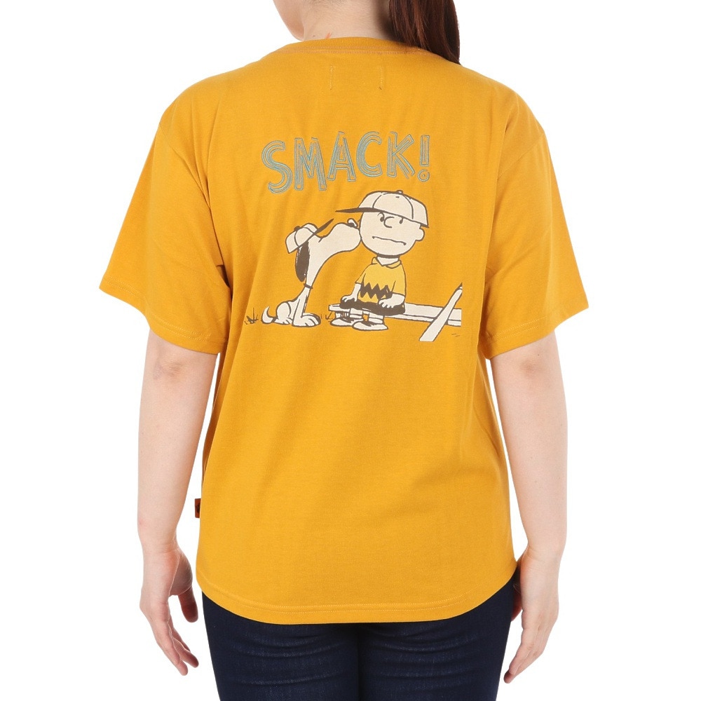 クリフメイヤー（KRIFF MAYER）（レディース）スヌーピー半袖ゆるTシャツ チャーリー 2357819L:55:YELLOW