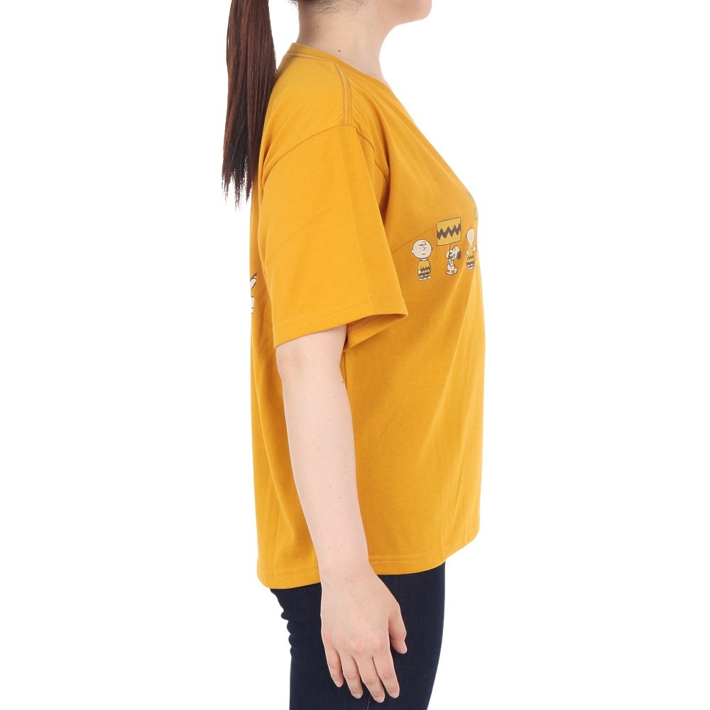 クリフメイヤー（KRIFF MAYER）（レディース）スヌーピー半袖ゆるTシャツ チャーリー 2357819L:55:YELLOW