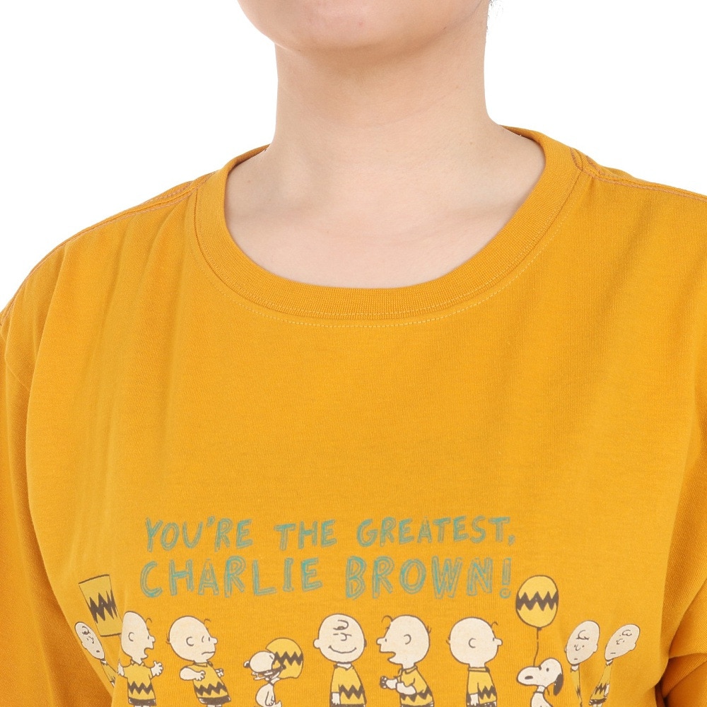クリフメイヤー（KRIFF MAYER）（レディース）スヌーピー半袖ゆるTシャツ チャーリー 2357819L:55:YELLOW