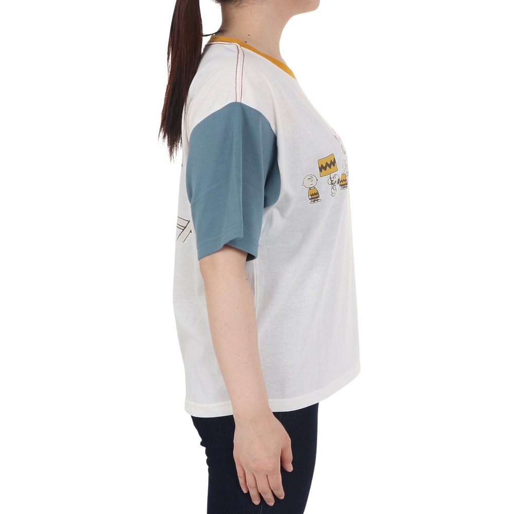 クリフメイヤー（KRIFF MAYER）（レディース）スヌーピー半袖ゆるTシャツ チャーリー 2357819L:90:MULTI-COL