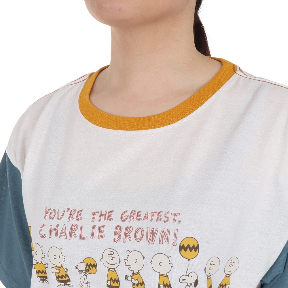 クリフメイヤー（KRIFF MAYER）（レディース）スヌーピー半袖ゆるTシャツ チャーリー 2357819L:90:MULTI-COL