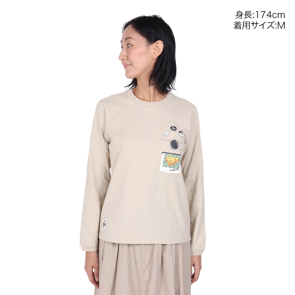 チャムス（CHUMS）（レディース）インスタントカメラポケットブラッシュドロングスリーブTシャツ CH11-2451-G057