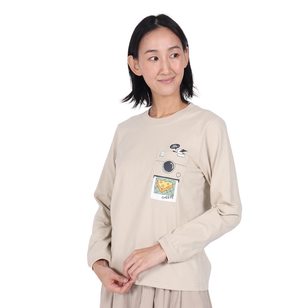 チャムス（CHUMS）（レディース）インスタントカメラポケットブラッシュドロングスリーブTシャツ CH11-2451-G057