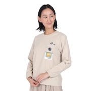 (レディース)インスタントカメラポケットブラッシュドロングスリーブTシャツ CH11-2451