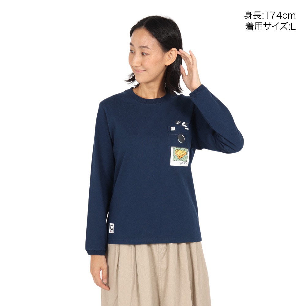 チャムス（CHUMS）（レディース）インスタントカメラポケットブラッシュドロングスリーブTシャツ CH11-2451-N001