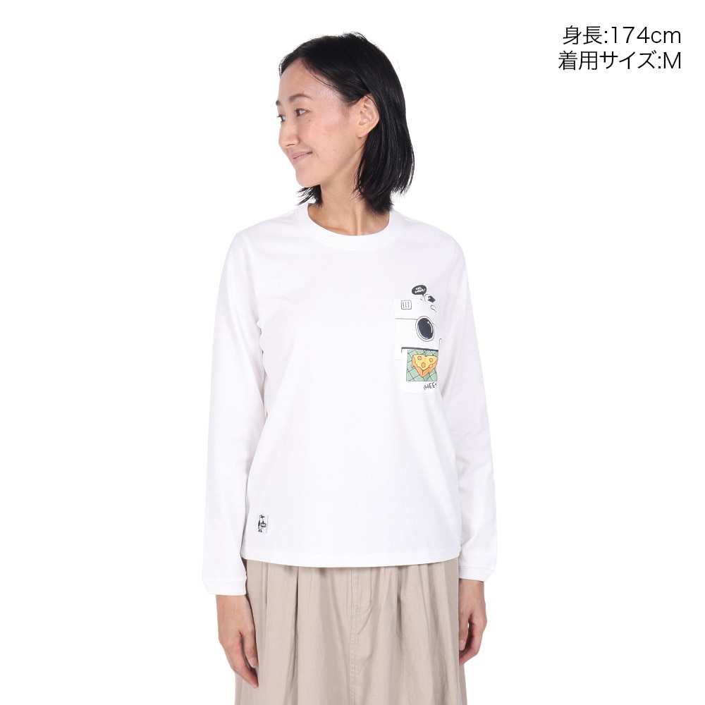 チャムス（CHUMS）（レディース）インスタントカメラポケットブラッシュドロングスリーブTシャツ CH11-2451-W001