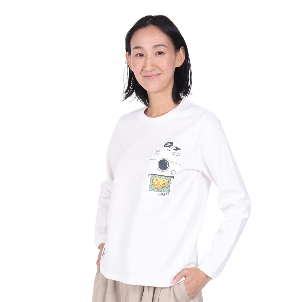 チャムス（CHUMS）（レディース）インスタントカメラポケットブラッシュドロングスリーブTシャツ CH11-2451-W001