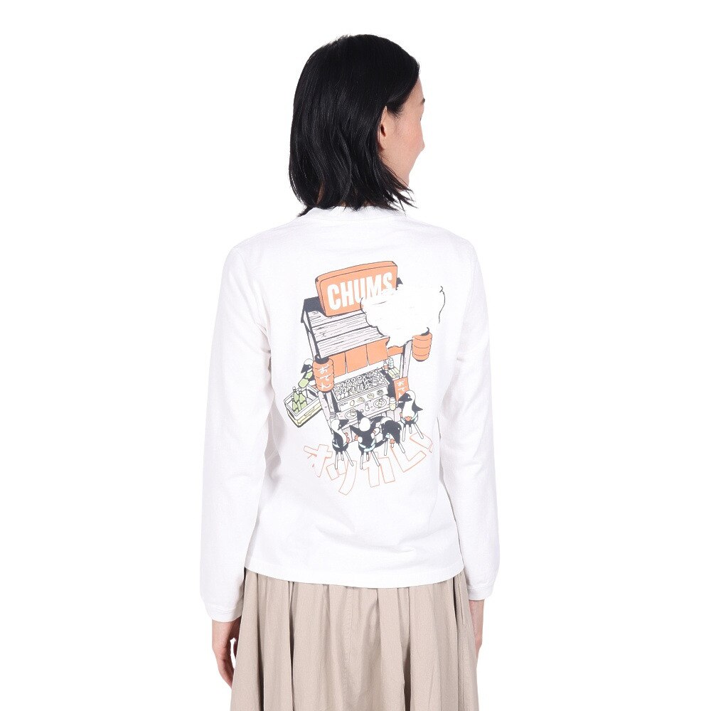 チャムス（CHUMS）（レディース）屋台でオツカレ! ブラッシュドロングスリーブTシャツ CH11-2452-W001