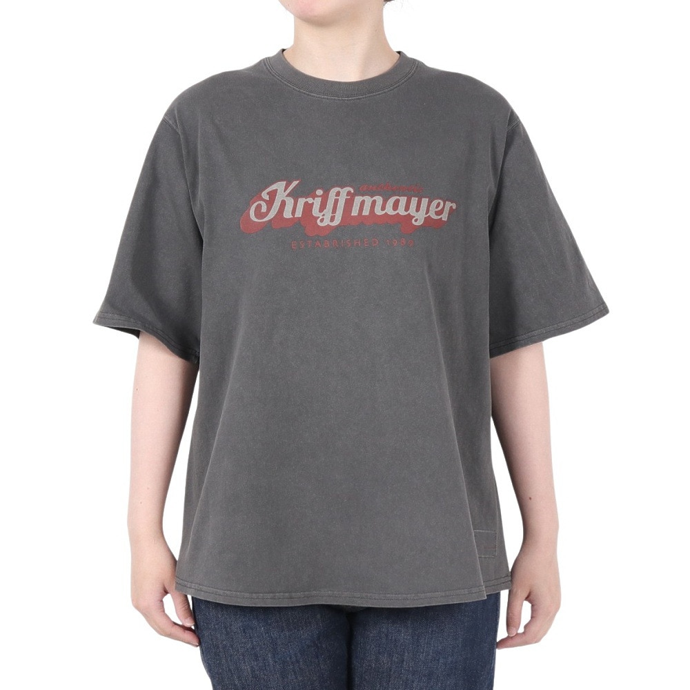 クリフメイヤー（KRIFF MAYER）（レディース）ピグメントプリントTシャツ W2447203 17 CHARCOAL