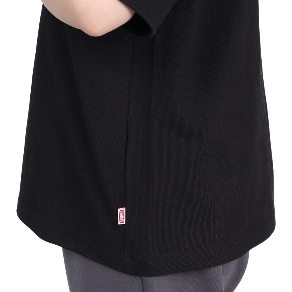 チャムス（CHUMS）（レディース）半袖Tシャツ ヘビーウェイト チャムスロゴTシャツ CH11-2271-K001 ブラック オーバーサイズ