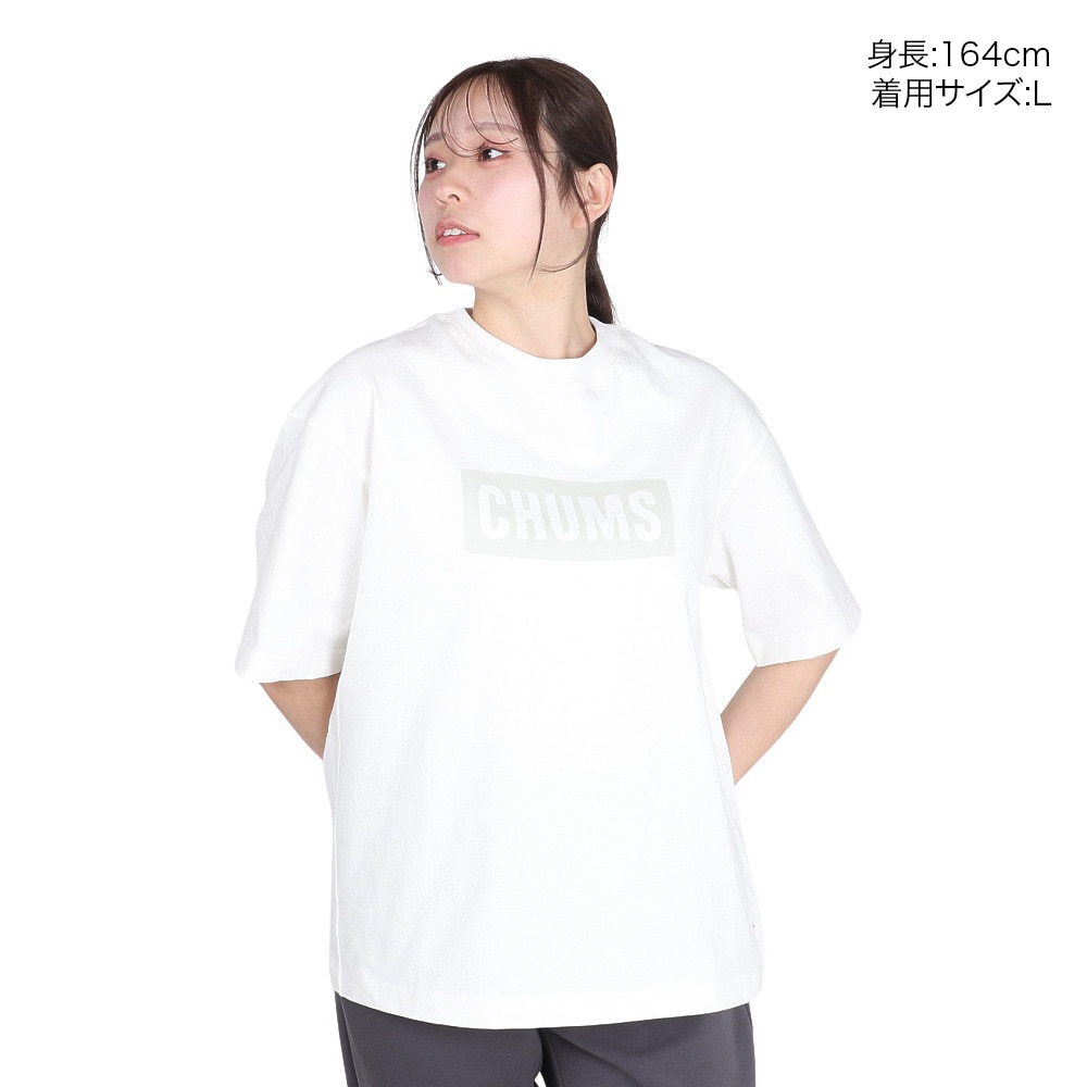 チャムス（CHUMS）（レディース）半袖Tシャツ ヘビーウェイト チャムスロゴTシャツ CH11-2271-W001 ホワイト オーバーサイズ