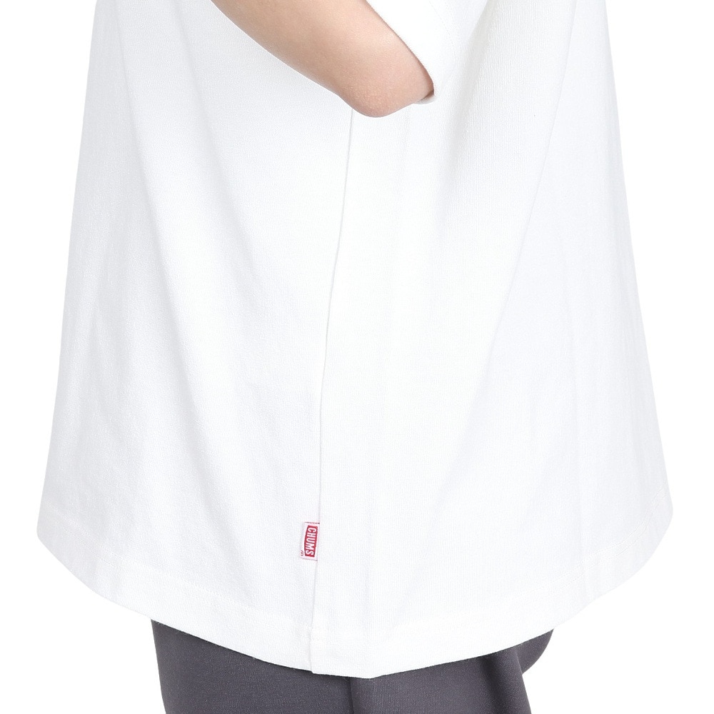 チャムス（CHUMS）（レディース）半袖Tシャツ ヘビーウェイト チャムスロゴTシャツ CH11-2271-W001 ホワイト オーバーサイズ