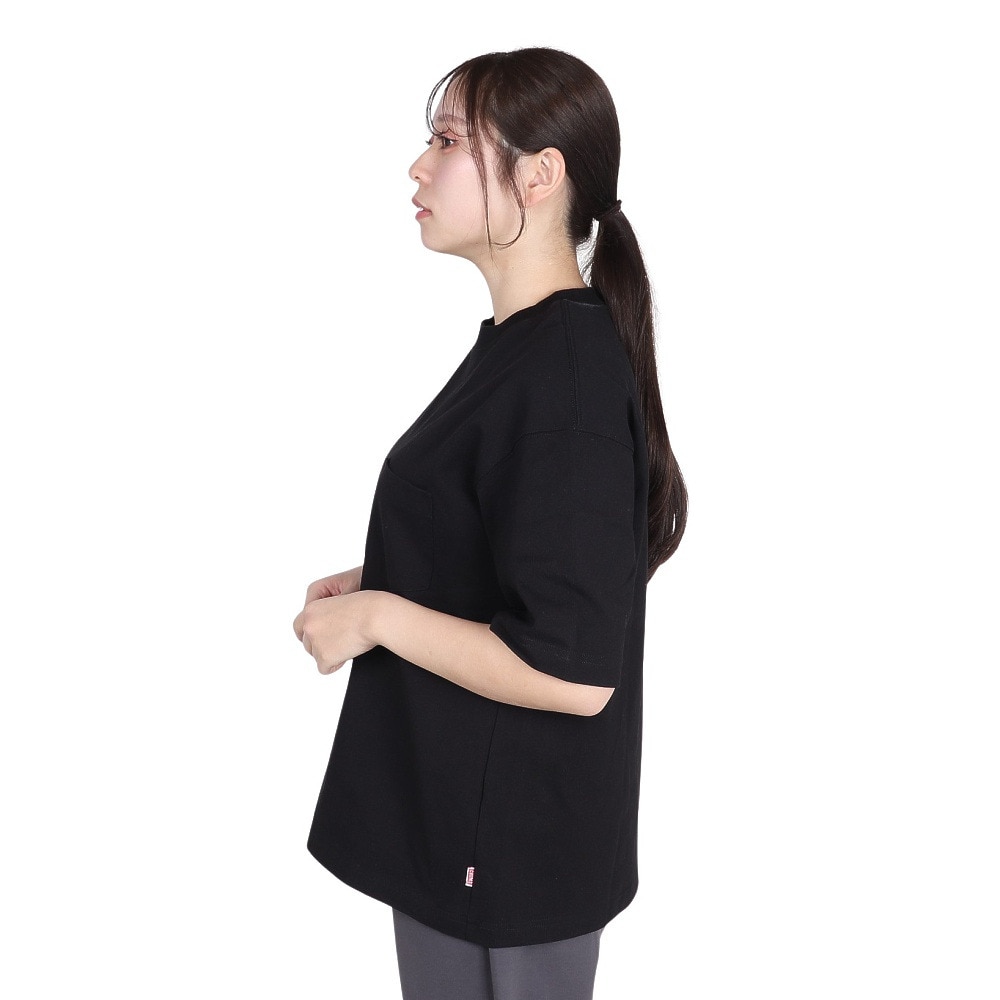 チャムス（CHUMS）（レディース）半袖Tシャツ ヘビーウエイトポケットTシャツ CH11-2272-K001 ブラック オーバーサイズ 厚地