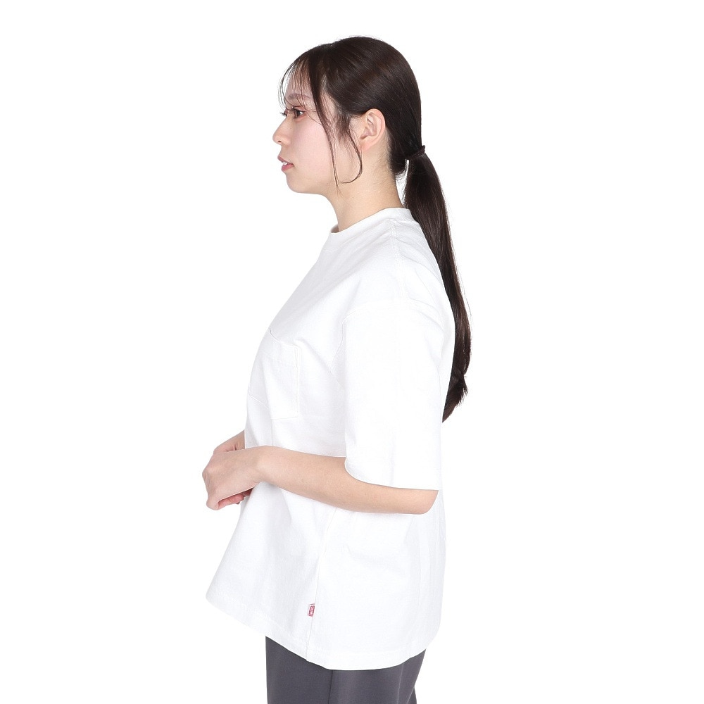 チャムス（CHUMS）（レディース）半袖Tシャツ ヘビーウエイトポケットTシャツ CH11-2272-W001 ホワイト オーバーサイズ 厚地