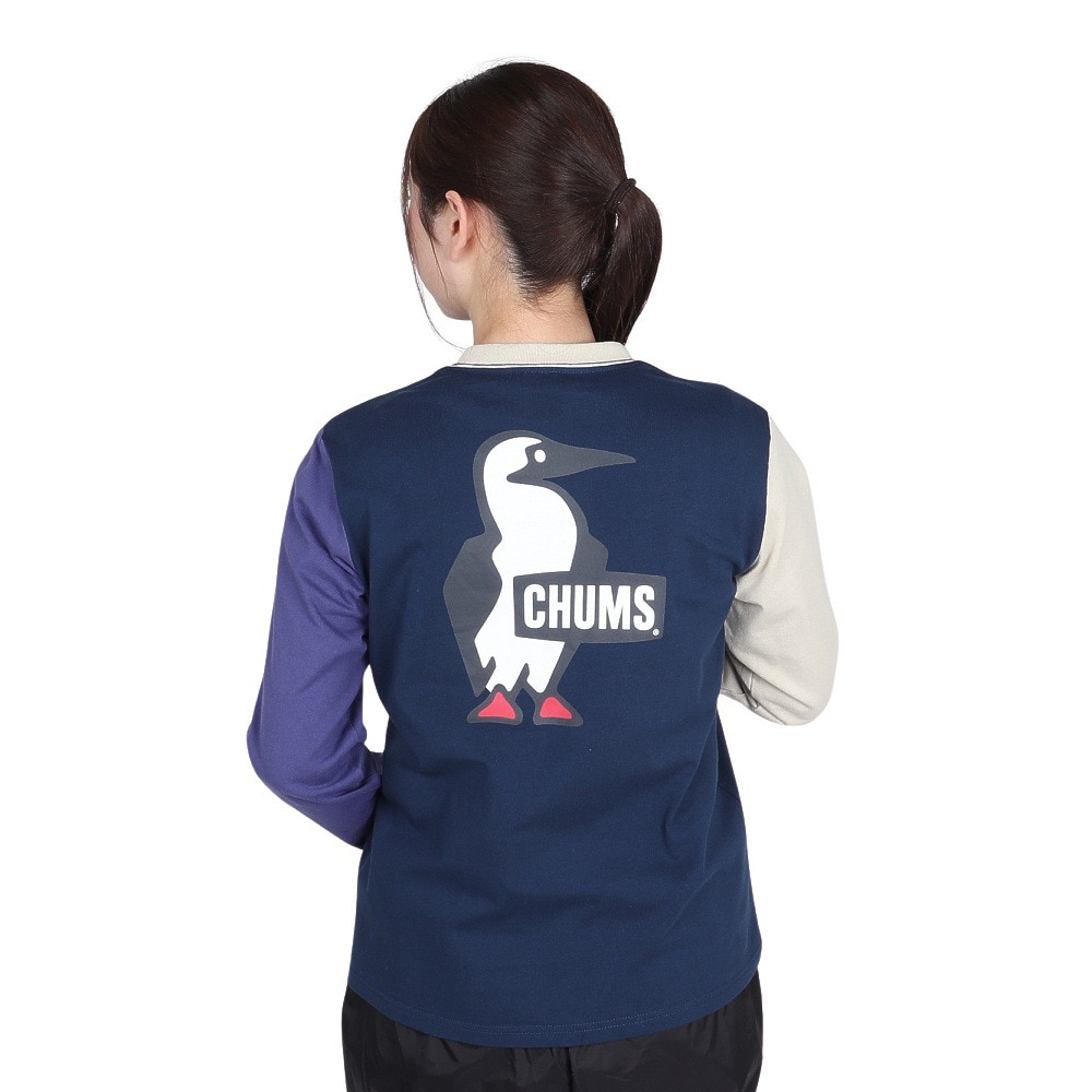 チャムス（CHUMS）（レディース）長袖Tシャツ ロンT ブービーロゴTシャツ CH11-2275-C087 パープル バックプリント 綿100