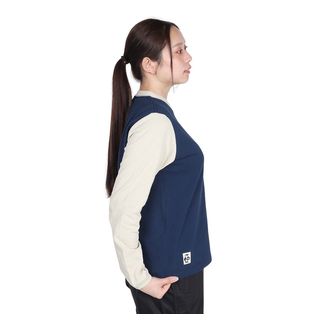チャムス（CHUMS）（レディース）長袖Tシャツ ロンT ブービーロゴTシャツ CH11-2275-C087 パープル バックプリント 綿100