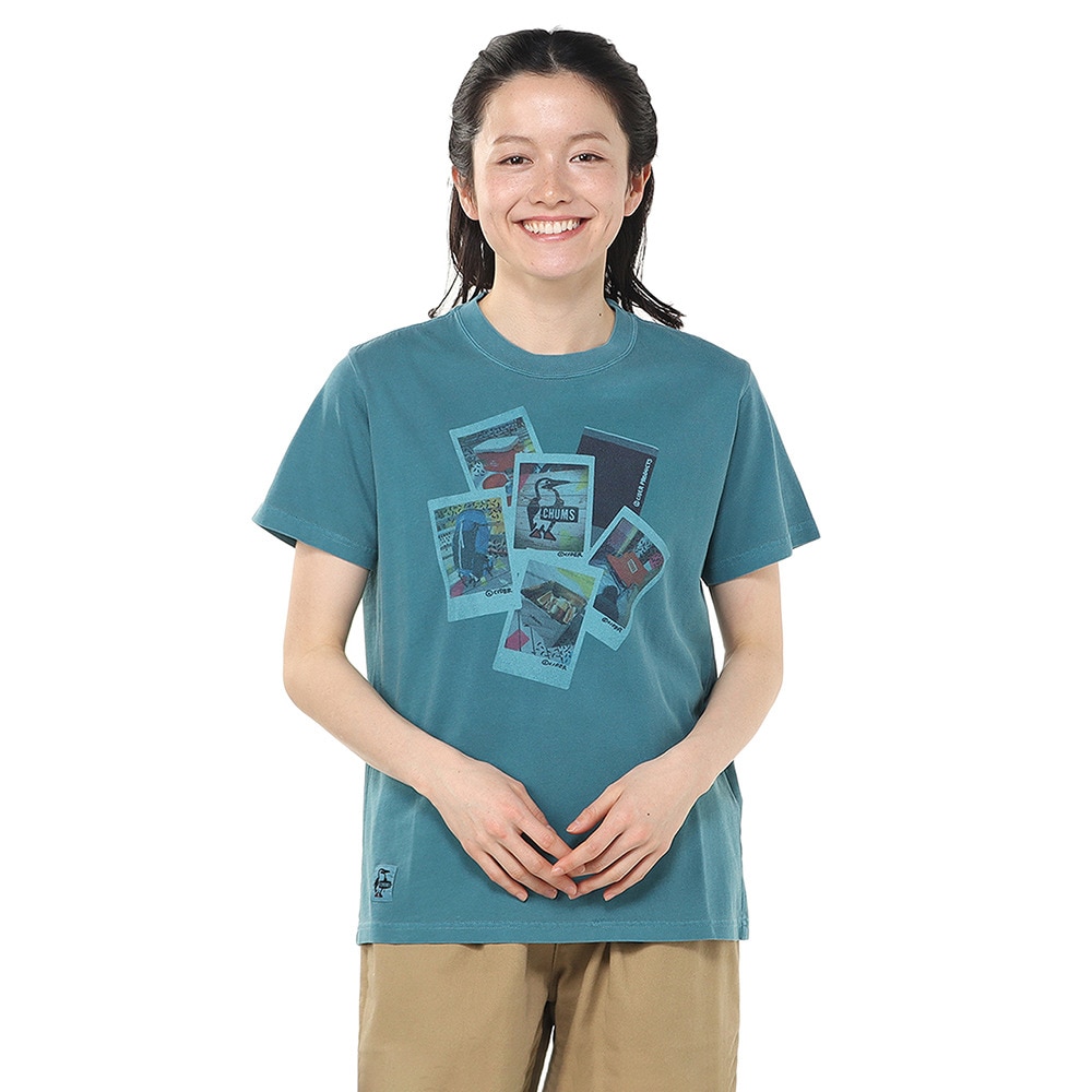 チャムス（CHUMS）（レディース）半袖Tシャツ かせきさいだぁ Instnt Pht CH11-2556-T041 ターコイズ