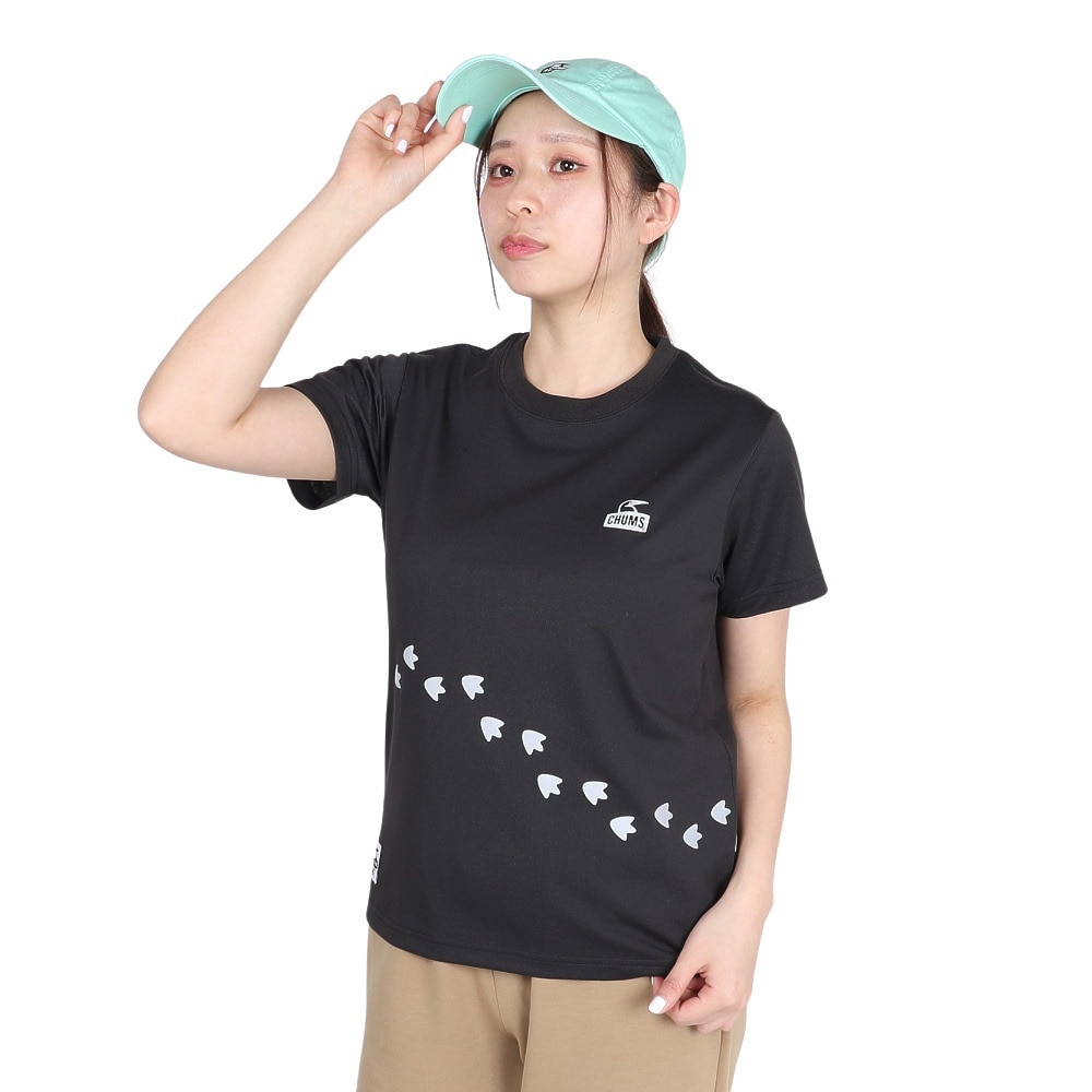 チャムス（CHUMS）（レディース）ブービー Foot ドライ 半袖Tシャツ CH11-2569-K001