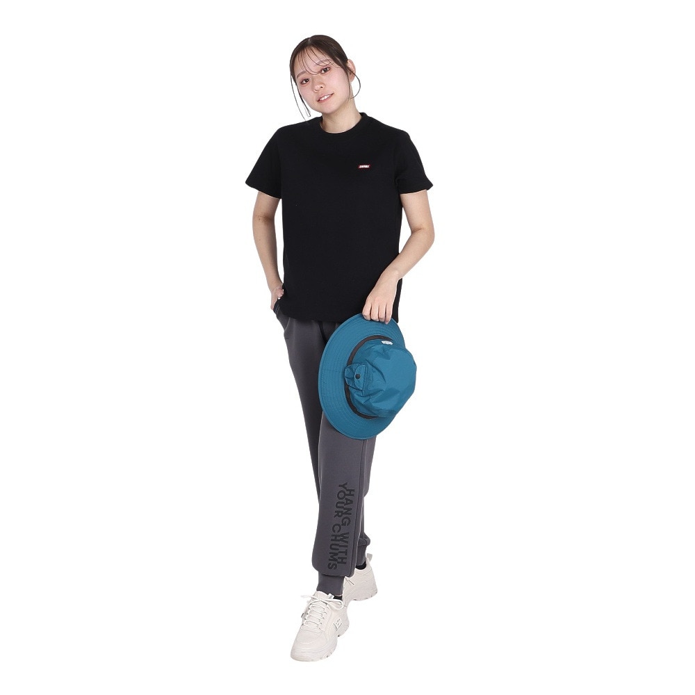 チャムス（CHUMS）（レディース）半袖Tシャツ エルブレスコラボ LB ロゴ Glow Tシャツ CH11-2574-K001 ブラック 蓄光 綿100