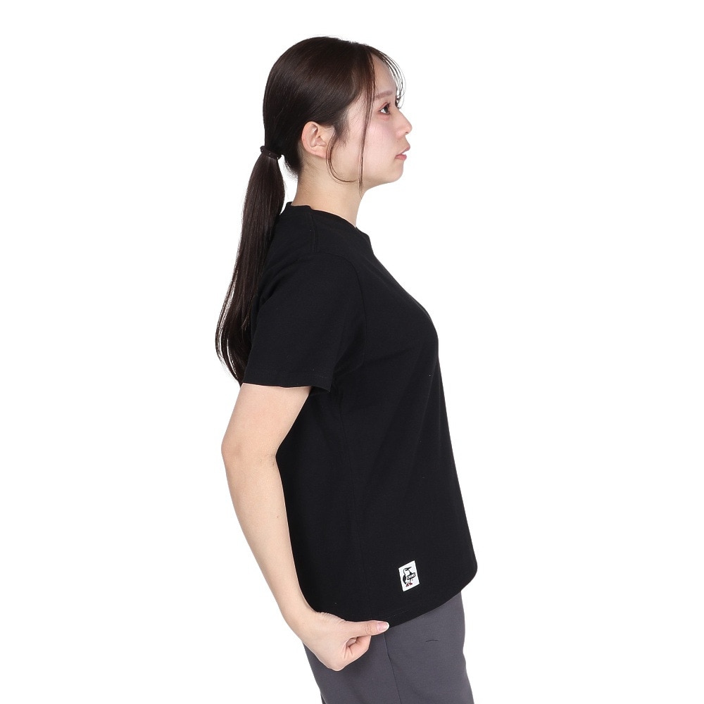 チャムス（CHUMS）（レディース）半袖Tシャツ エルブレスコラボ LB ロゴ Glow Tシャツ CH11-2574-K001 ブラック 蓄光 綿100
