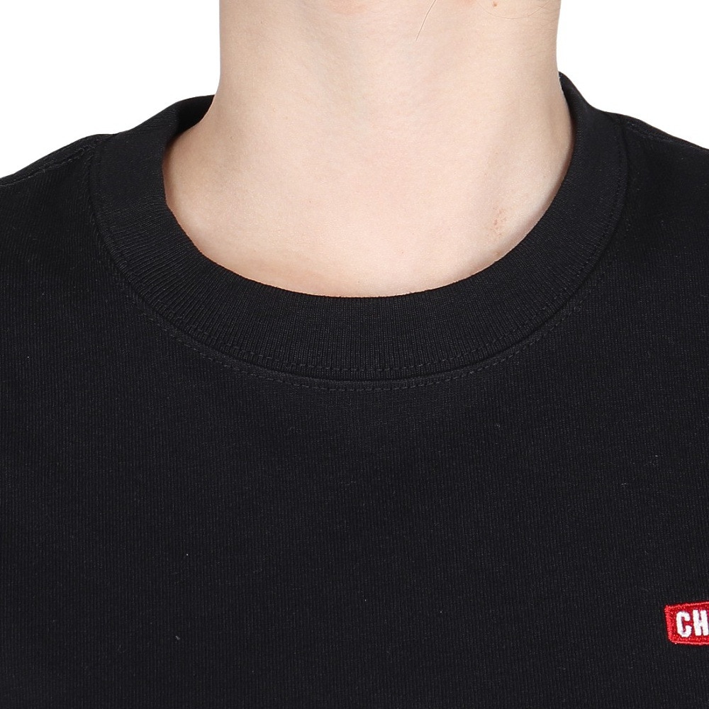 チャムス（CHUMS）（レディース）半袖Tシャツ エルブレスコラボ LB ロゴ Glow Tシャツ CH11-2574-K001 ブラック 蓄光 綿100