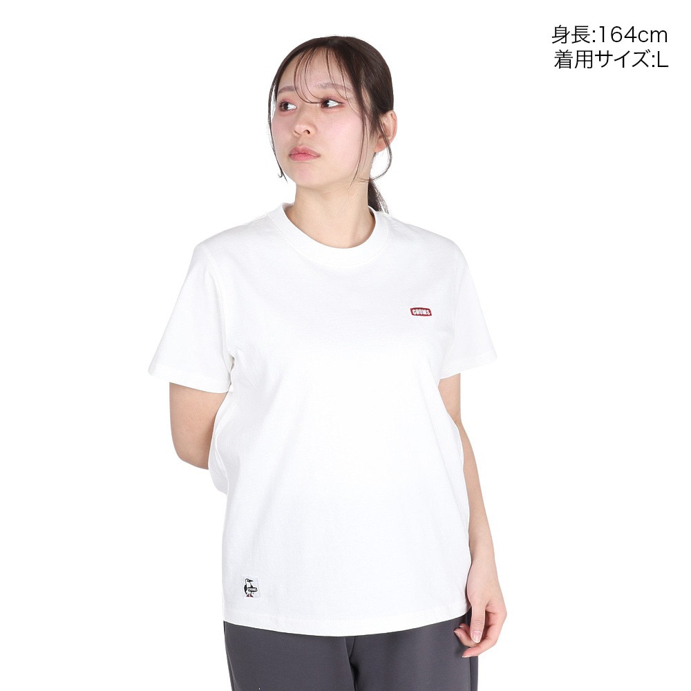 チャムス（CHUMS）（レディース）半袖Tシャツ エルブレスコラボ LB ロゴ Glow Tシャツ CH11-2574-W001 ホワイト 蓄光 綿100